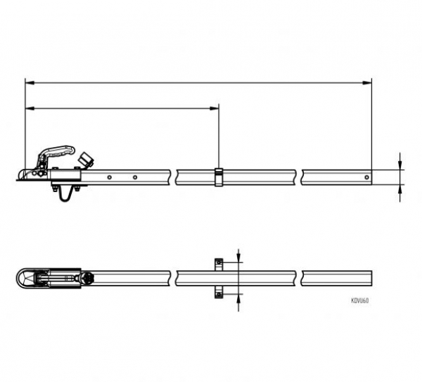 Zugdeichsel KDVU60-B 2500mm L